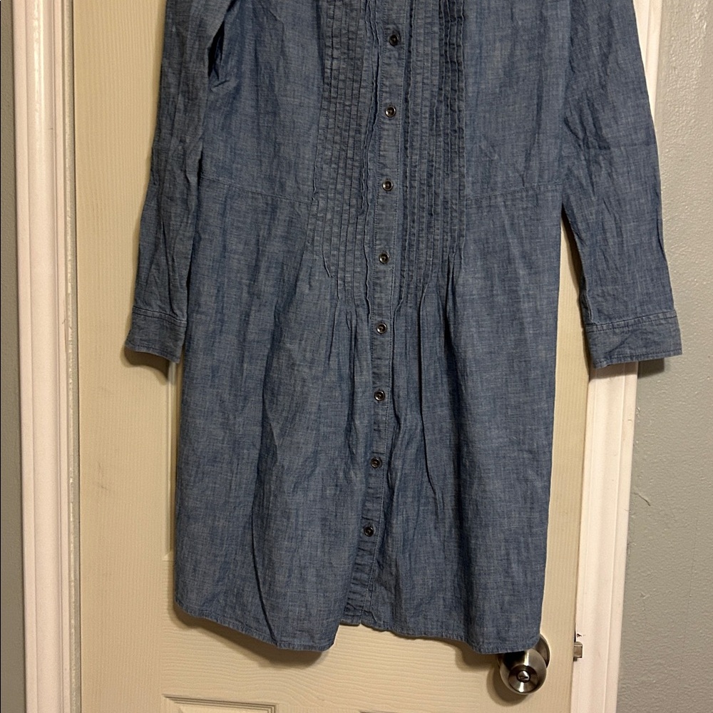 LiKe♥️for $4 off🎉 J. Jill blue denim pintuck pleat dress - Picture 3 of 4